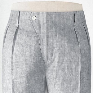 Men&#39;s Grey Linen Gurkha Pant Pleated Trouser Casual Wear Business Outfit Formal Pants Gift For Him Cocktail Attire Beach Wedding Outfits