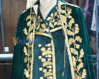 Green Rococo Suit 18th Century Men&#39;s Historical Suit Mardi Gras Outfit Baroque Wedding Suit floral Embroidered Vintage Masquerade Costumes