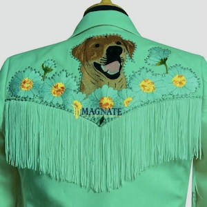 Bridal Green 3 Piece Floral Embroidered Customize High Waist Pants Vest Country Western Wedding Suits Cowgirl Western Suits Cocktail Attire