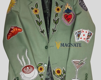 Men's Cowboy Pantsuit | Custom Embroidered Floral 2 Piece High Waisted Western Set