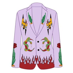Cowboy Lilac 2 Piece Customized Embroidered Velvet Patched Country Western Suit Cowboy Wedding Suits Cocktail Attire Music Concert Outfits