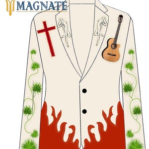 Men&#39;s 2 Piece Customize Ivory  Embroidered Country Western Suits  Groomsmen&#39;s & Grooms Country Suit Western Wedding Suits Cocktail Attire