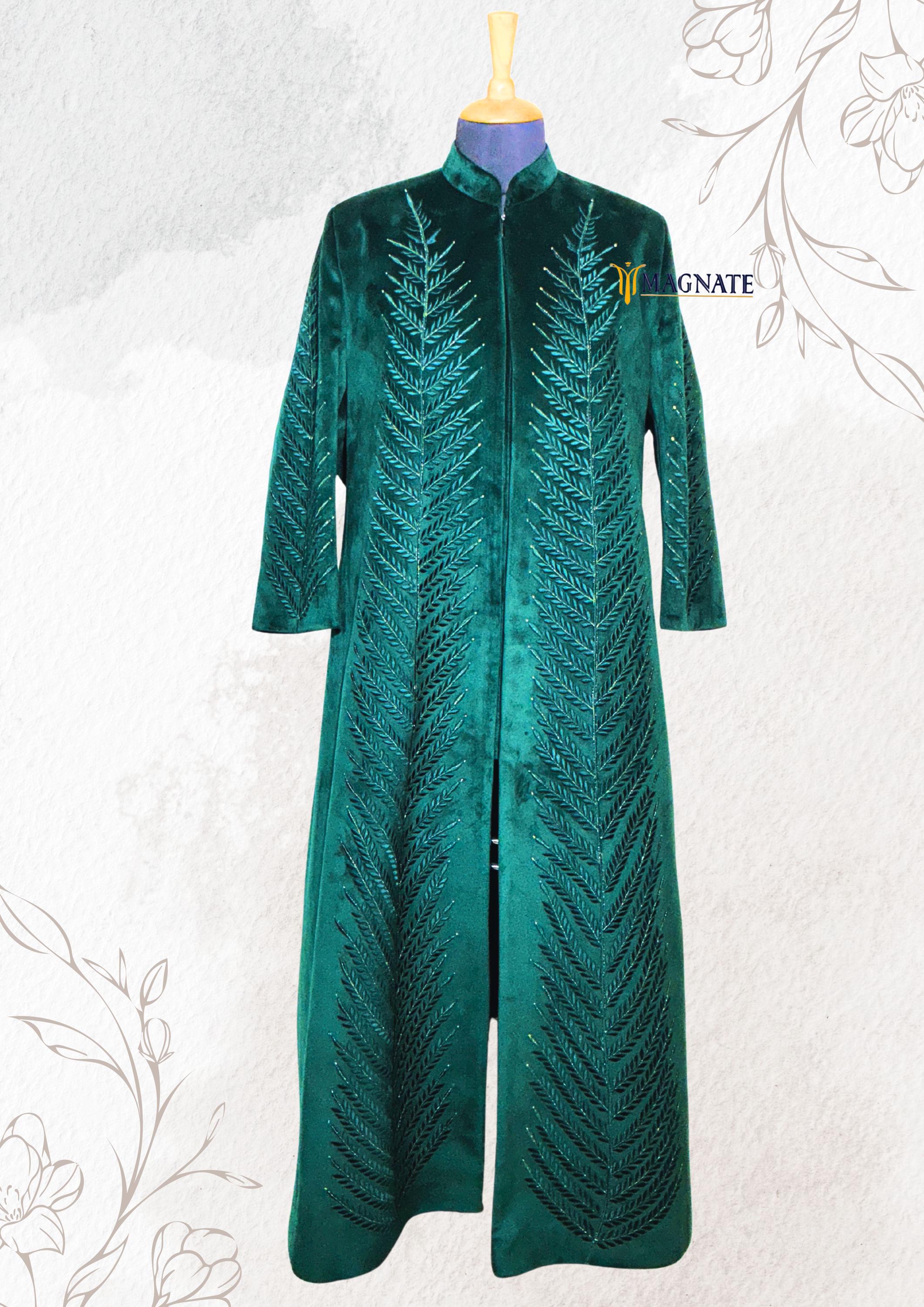 slim fit dress slacks Vera Velvet Blazer - Green main image 0