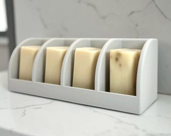 Customizable Family Soap Holder | 4 Bar Self Draining Soap Dish