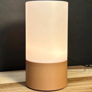 Minimalist Bedside Table Lamp: Eco-Friendly Warm White LED Light image 8