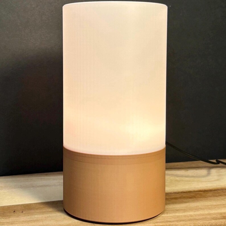 Minimalist Bedside Table Lamp: Eco-Friendly Warm White LED Light image 8
