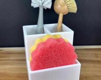 Plant-Based Plastic Kitchen Sink Organizer: Sponge & Brush Caddy