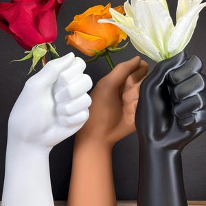 Hand Vase: Matte Plant-Based Plastic Single Bud Holder Decorative Flower Base
