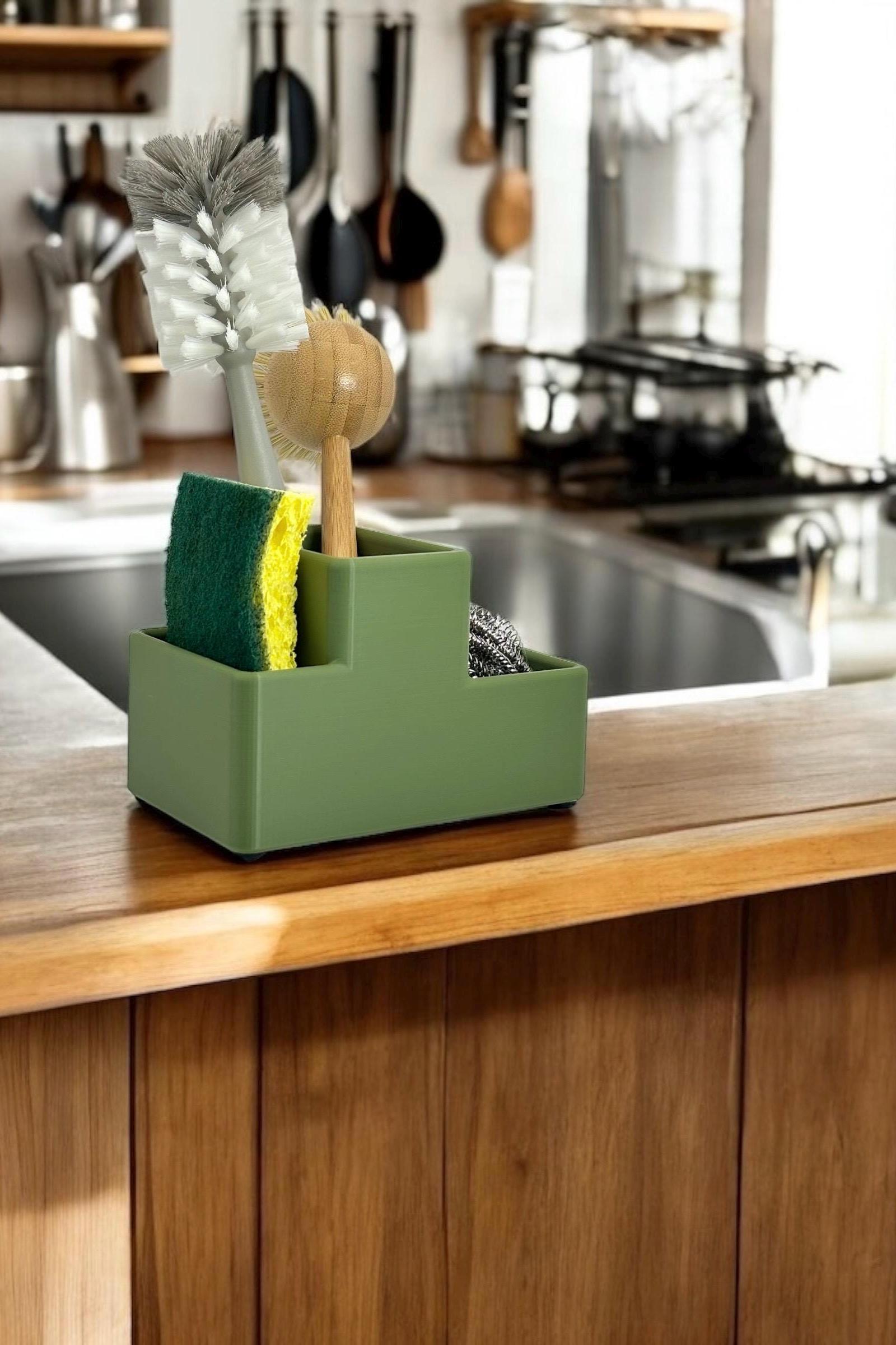 GABROC Yellow Sunflower Sponge Holder – Ceramic Kitchen Sink Caddy & Organizer - View #4