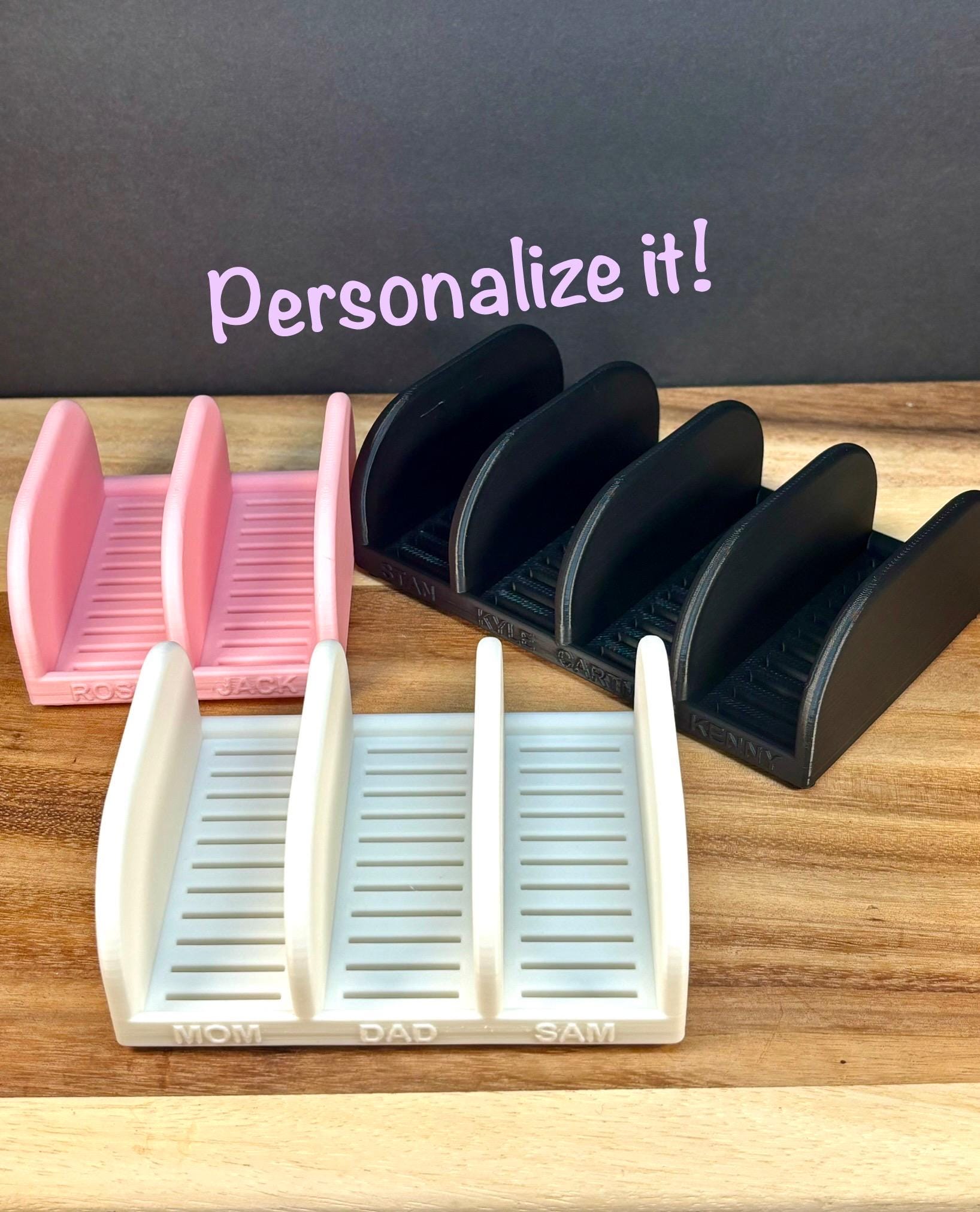 Personalized Family Soap Tray: Plant-Based Plastic Draining Soap Holder