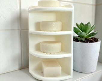 4 Slot Vertical Shower Organizer for Shampoo Bars | 4-Tier Corner Storage Tower