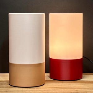 Minimalist Bedside Table Lamp: Eco-Friendly Warm White LED Light image 2