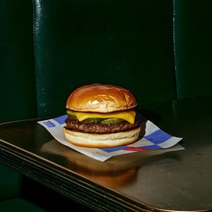 Fast Food Burger and Fries Packaging mockup in a realistic scene with editable PSD layers, perfect for branding design