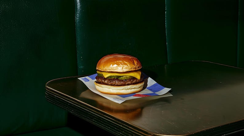 Fast Food Burger and Fries Packaging mockup in a realistic scene with editable PSD layers, perfect for branding design
