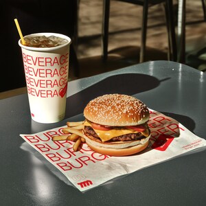 Fast Food Burger and Fries Packaging mockup in a realistic scene with editable PSD layers, perfect for branding design