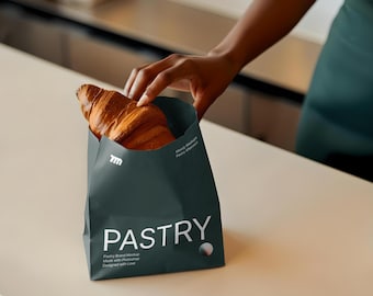 Modernes Gebäck Bäckerei Mockup zum Branding | Hohe Auflösung 4000 px PSD | Ästhetisches realistisches Café und Gebäck | Mit Smart Layers erstellt