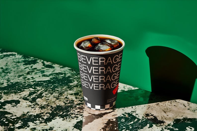 Fast Food Burger and Fries Packaging mockup in a realistic scene with editable PSD layers, perfect for branding design