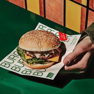 Fast Food Burger and Fries Packaging mockup in a realistic scene with editable PSD layers, perfect for branding design