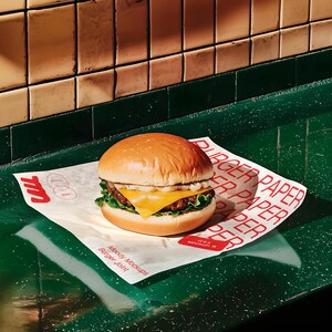 Fast Food Burger and Fries Packaging mockup in a realistic scene with editable PSD layers, perfect for branding design