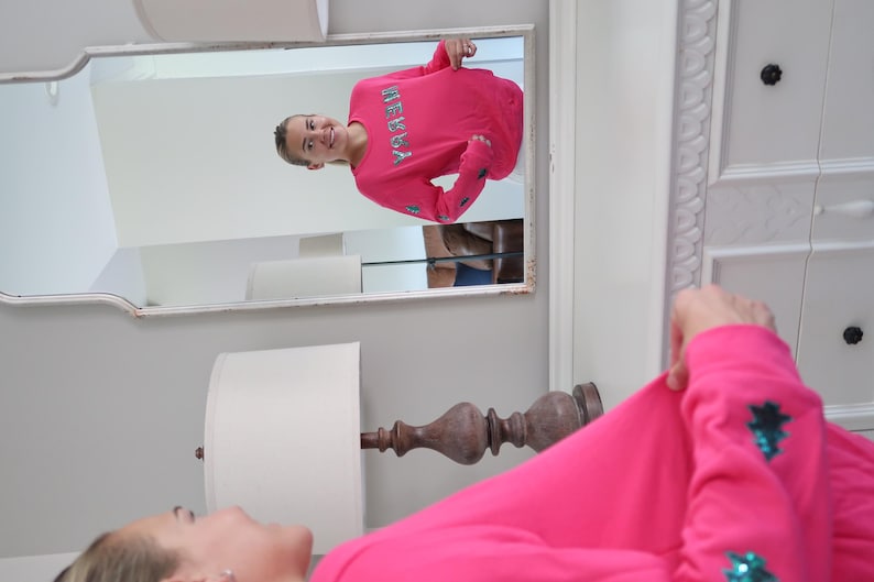 Hot Pink and Green Sequins Embellished Merry Christmas Sweatshirt Etsy