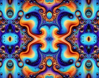 Cosmic Tidepool Pashmina | Trippy Psychedelic Colorful Rave Festival Pash