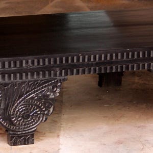 Indian Hand carved Wooden Coffee Table – Rustic Coffee Table /Furniture | Vintage Solid Wood Center Table / Coffee Table