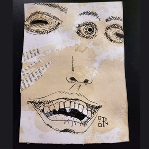 Arte original de manchas de café