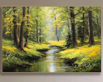 森の中の小川 - ペーダー・モルク・モンステッドの手描き油絵複製