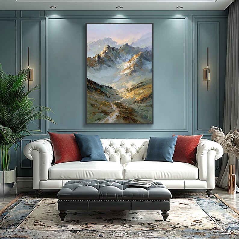 Impressionist Mountain Landscape Oil Painting Original Textured ...