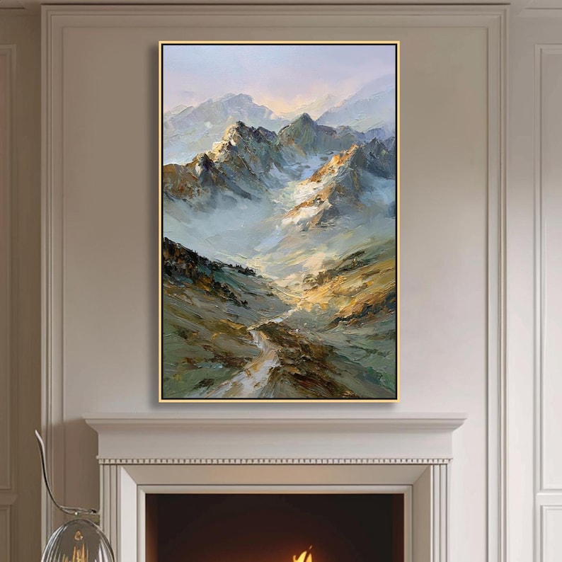 Impressionist Mountain Landscape Oil Painting Original Textured ...