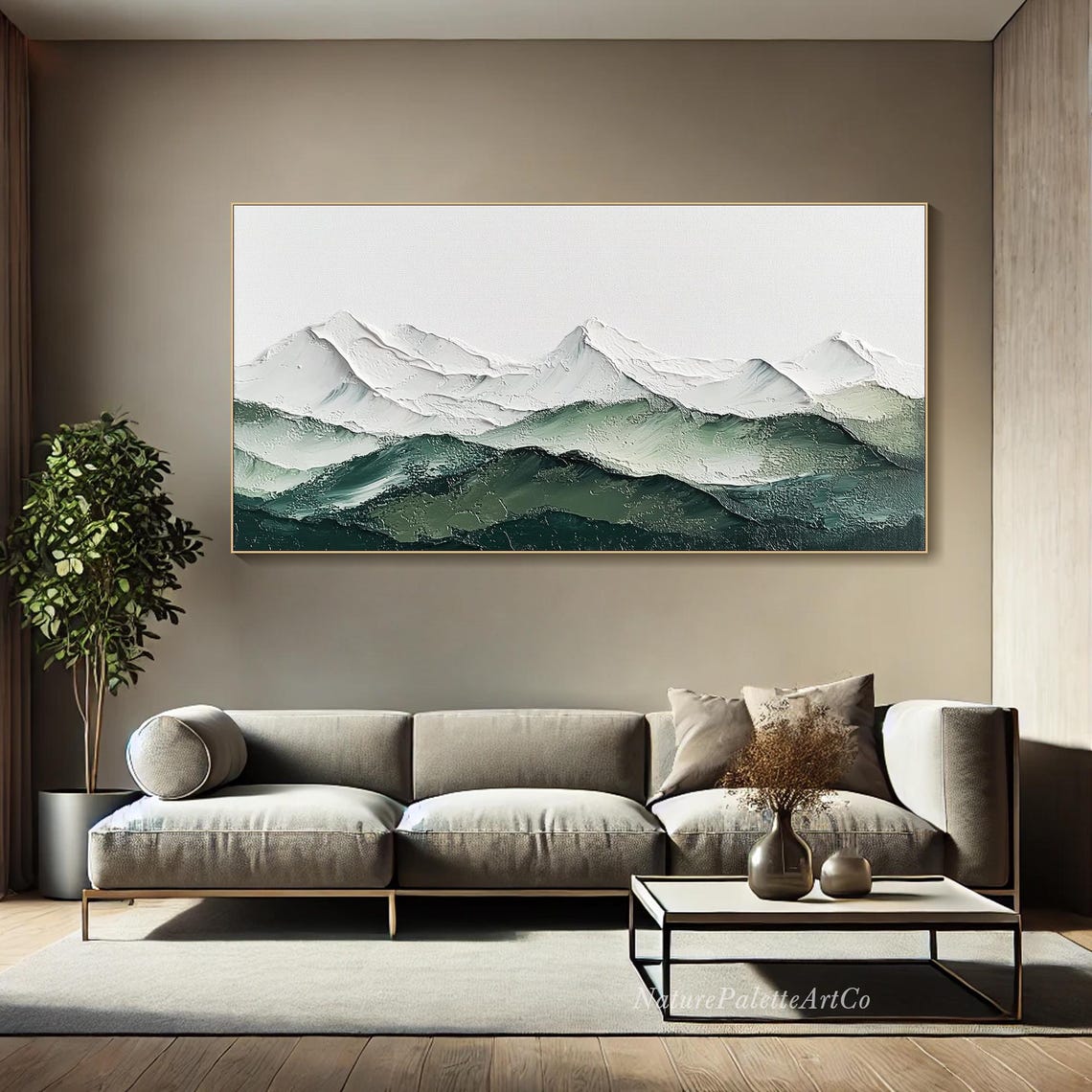 Mountain Painting on Canvas 3D Textured Landscape Wall Art Modern ...
