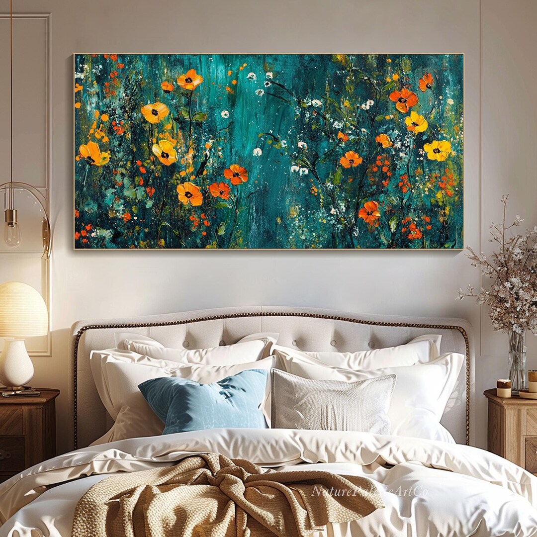 3D Large Colorful Flower Textured Wall Art Original Vibrant Botanical ...
