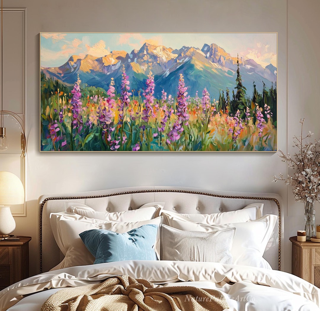 Large Mountain Landscape Oil Painting on Canvas Original Textured ...
