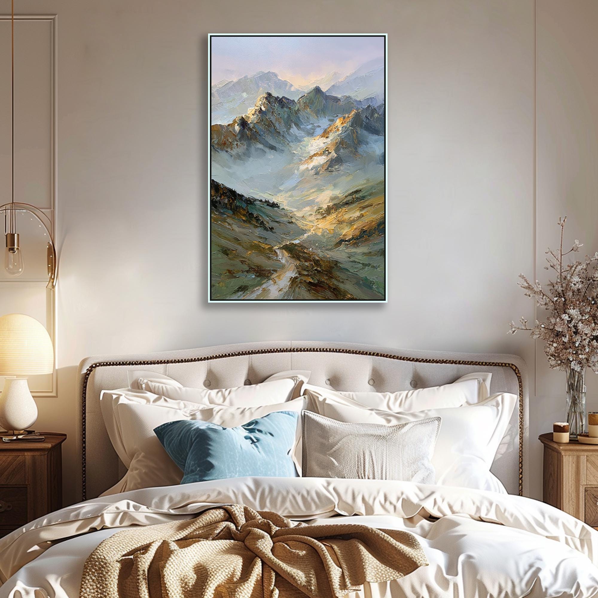 Impressionist Mountain Landscape Oil Painting Original Textured ...