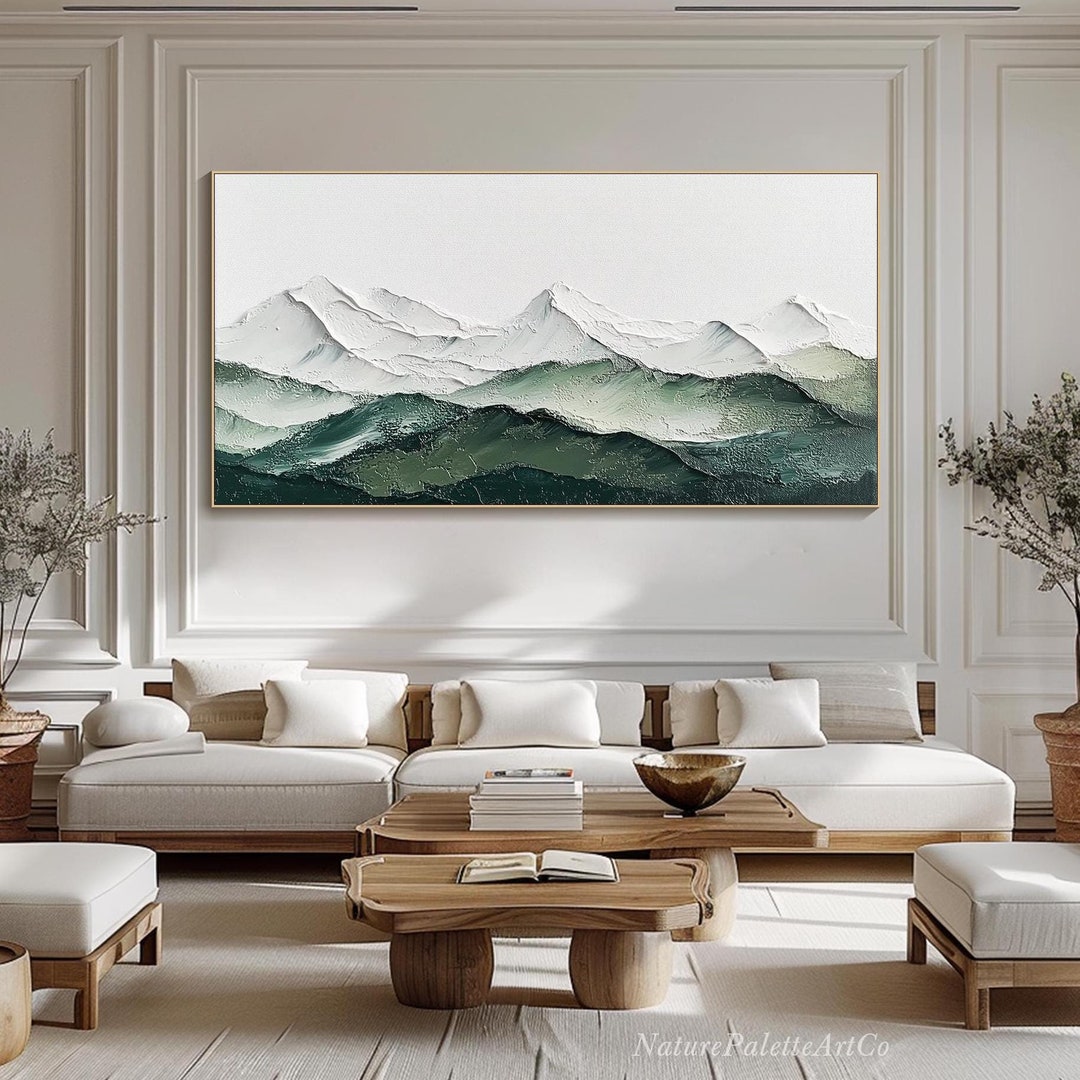 Mountain Painting on Canvas 3D Textured Landscape Wall Art Modern ...