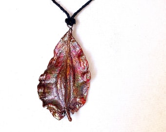 Pendentif en métal de fleurs plaquées cuivre, fleurs électroformées, bijoux de fleurs, électroformage, bijoux personnalisés uniques