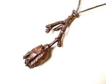 Pendentif en métal pour fleurs plaquées cuivre, fleurs électroformées, bijoux en fleurs, électroformage, bijoux personnalisés uniques