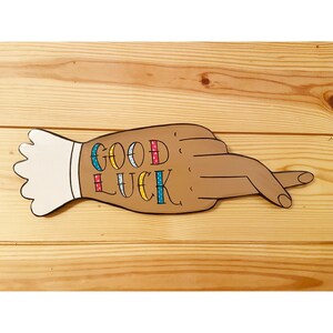 Good Luck Hand Original Art piece, Fingers Crossed Hand, Victorian Hand Art, Vintage Hand Art