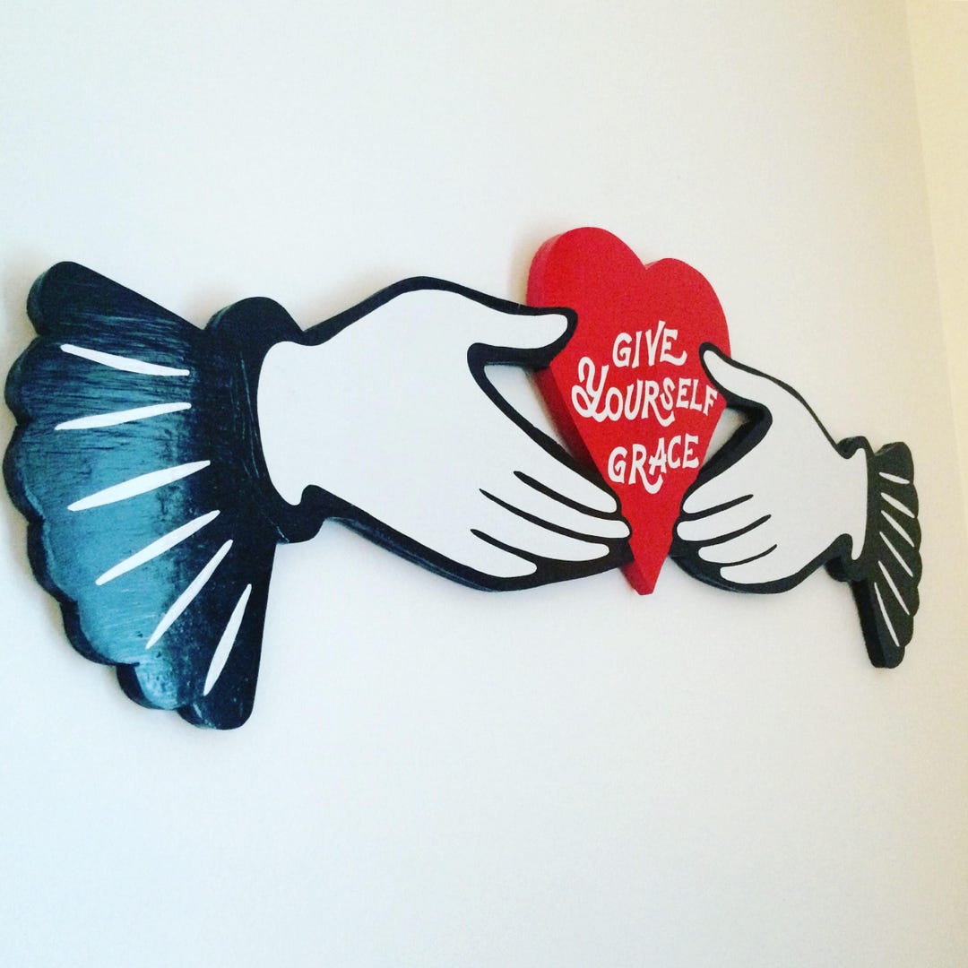 Give Yourself Grace Victorian Hand Wood Sign - Hand Painted Wood Sign ...