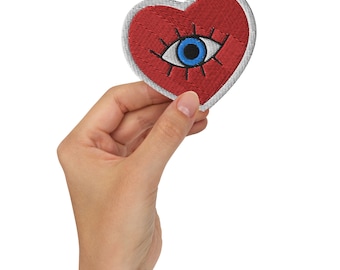 Heart Eye Embroidered Patch