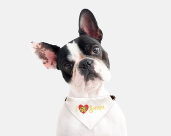 I Love Smyrna Pet Bandana Small/Medium Breed