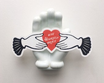 Give Yourself Grace Victorian Hand Sticker