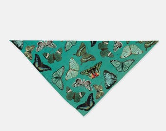 Teal Vintage Butterflies Bandana Scarf