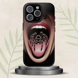 Creepy Tarantula Spider Phone Case: Horror Art for Goths, for iPhone 17 16 15 14 Pro Max Plus, Pixel 9 8 7, Samsung S25 S24 S23 Ultra