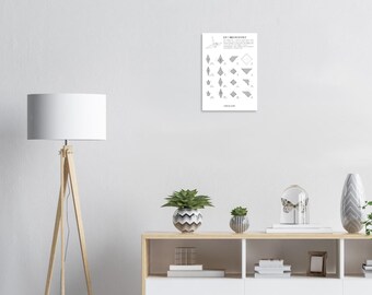 Minimalist Japanese Wall Art Instruction Print Home Decor - Origami Crane Poster