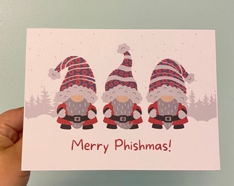 Phish Card, Merry Christmas Card for Phish Fans, Phish Donut, Phishman Gifts, For Boyfriend, Greeting Card, Gnome Xmas, Phishing For Him