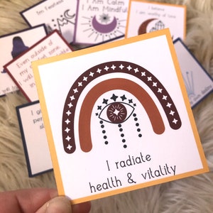Cartes avec affirmation positive, jeu de cartes motivant céleste, cadeaux inspirants de positivité pour elle, amoureux de la lune, citations inspirantes, mantras