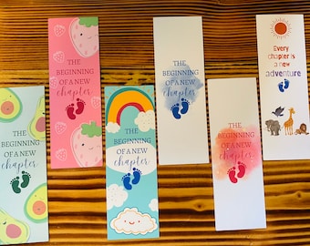 Custom Baby Shower Favors, Personalized Bookmarks for New Baby Shower Favors, The Beginning of A New Chapter, Baby Boy, Baby Girl