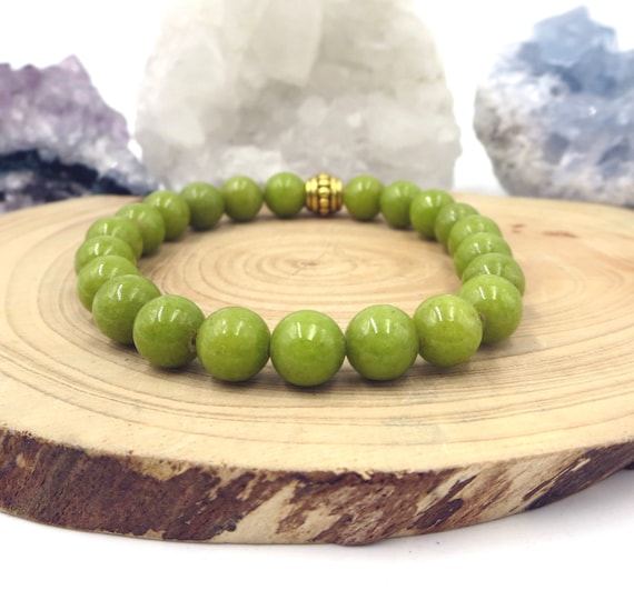 Olive Green Bracelet Beaded Trendy Color Gold Stackable Stretch Bracelet for Her in Style Color Jewelry Light Green Women s Bracelet Etsy Hong Kong