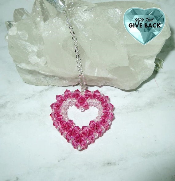 Amazon.com: SWAROVSKI Neon Pink Heart Pendant : Clothing, Shoes & Jewelry